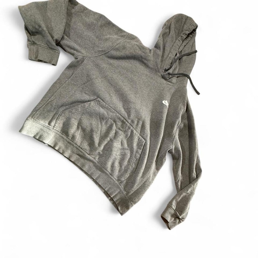 Nike Hoodie Men's Large Gray Pullover Fleece Hooded Sweatshirt Swoosh Logo